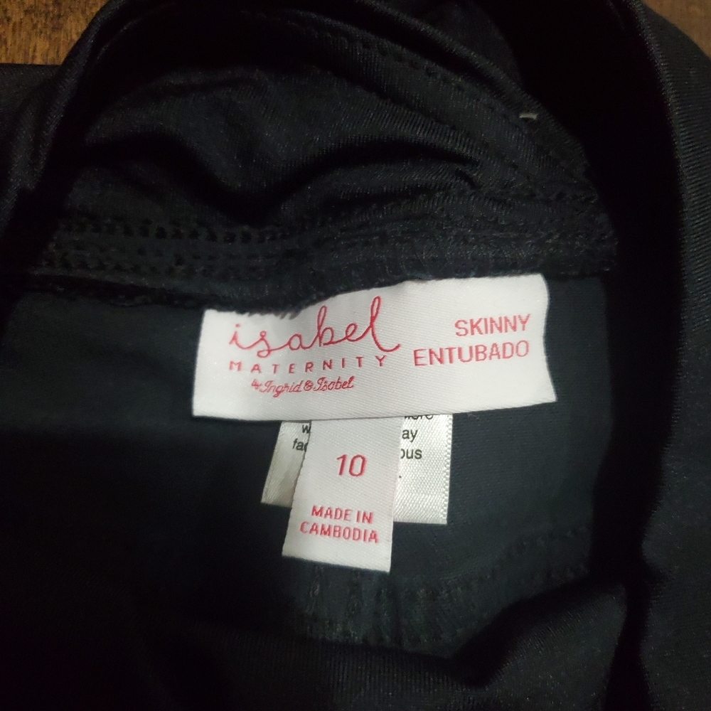 Maternity Inset Panel Skinny Black Jeana over the belly 10/30 new with t… - Picture 6 of 6